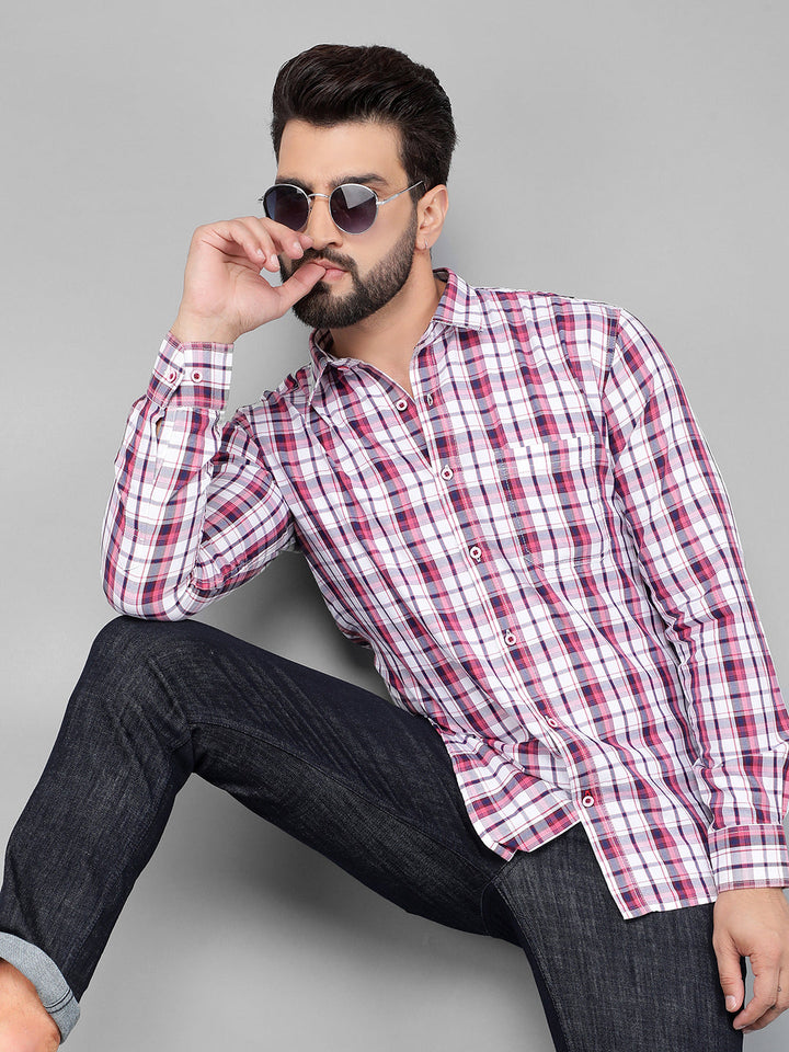 COBB ROUGE CHECKED SLIM-FIT CASUAL SHIRT