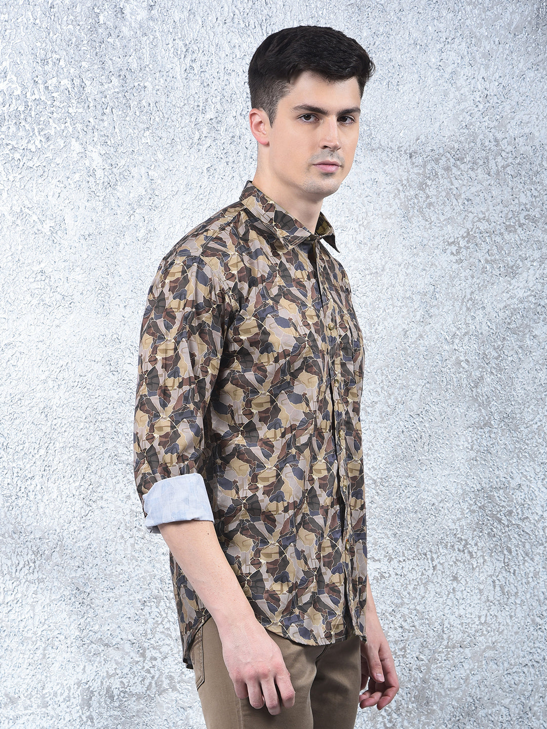 COBB CAMEL PRINTED CASUAL SHIRT