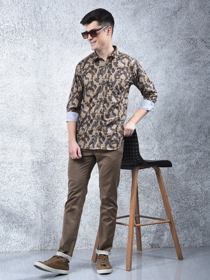 COBB CAMEL PRINTED CASUAL SHIRT