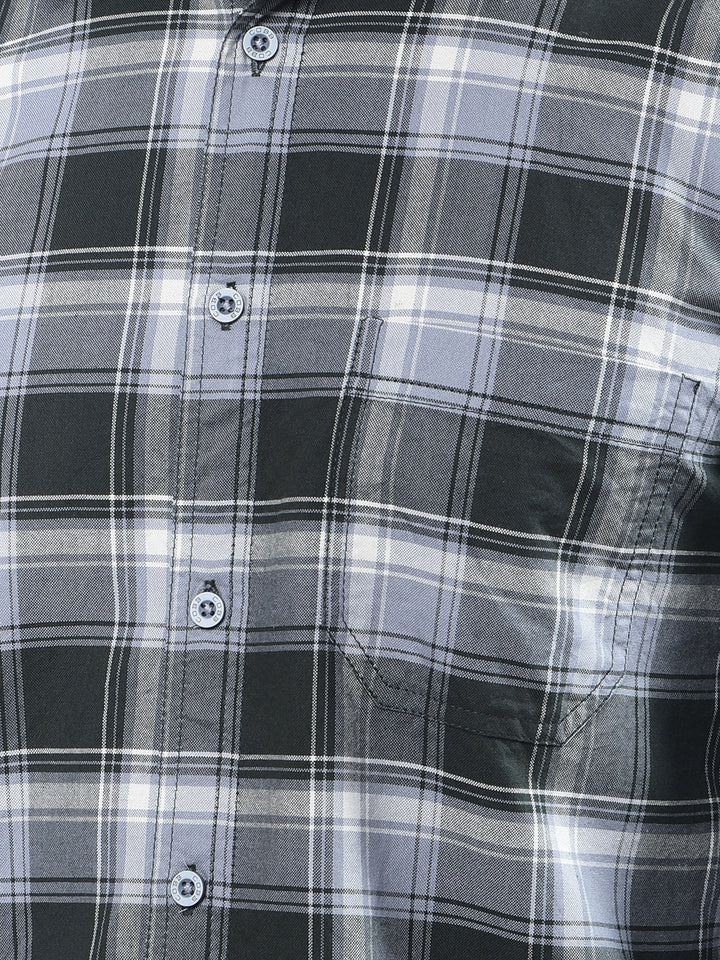 cobb dark green checked casual shirt