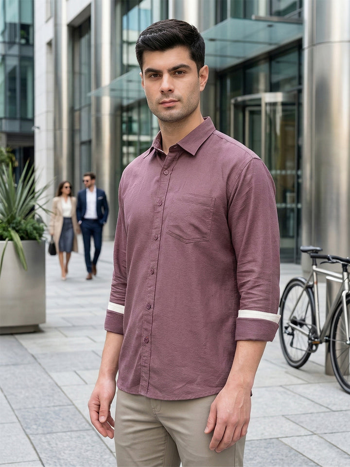 cobb moov solid slim-fit casual shirt