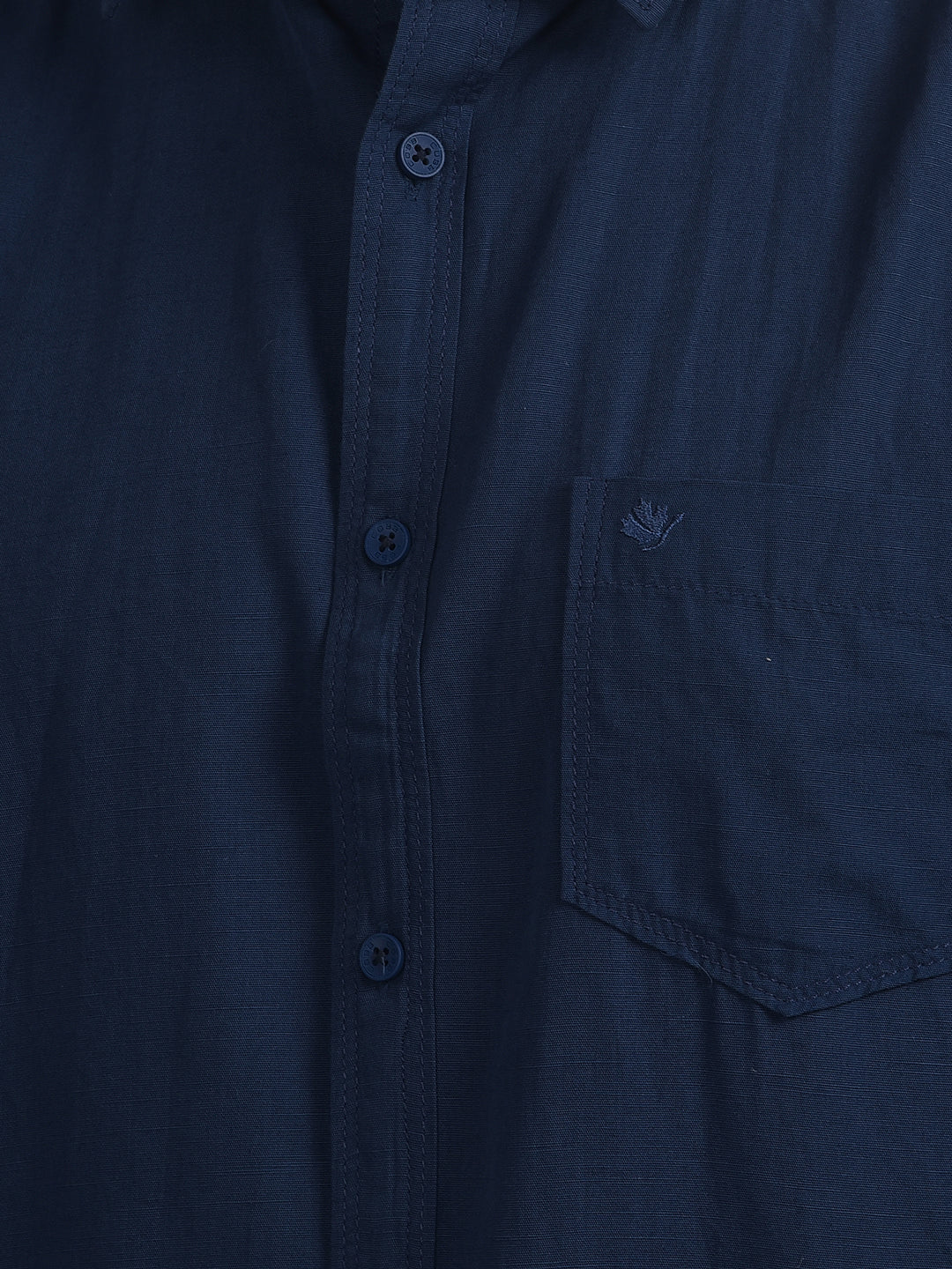 cobb solid indigo slim-fit casual shirt