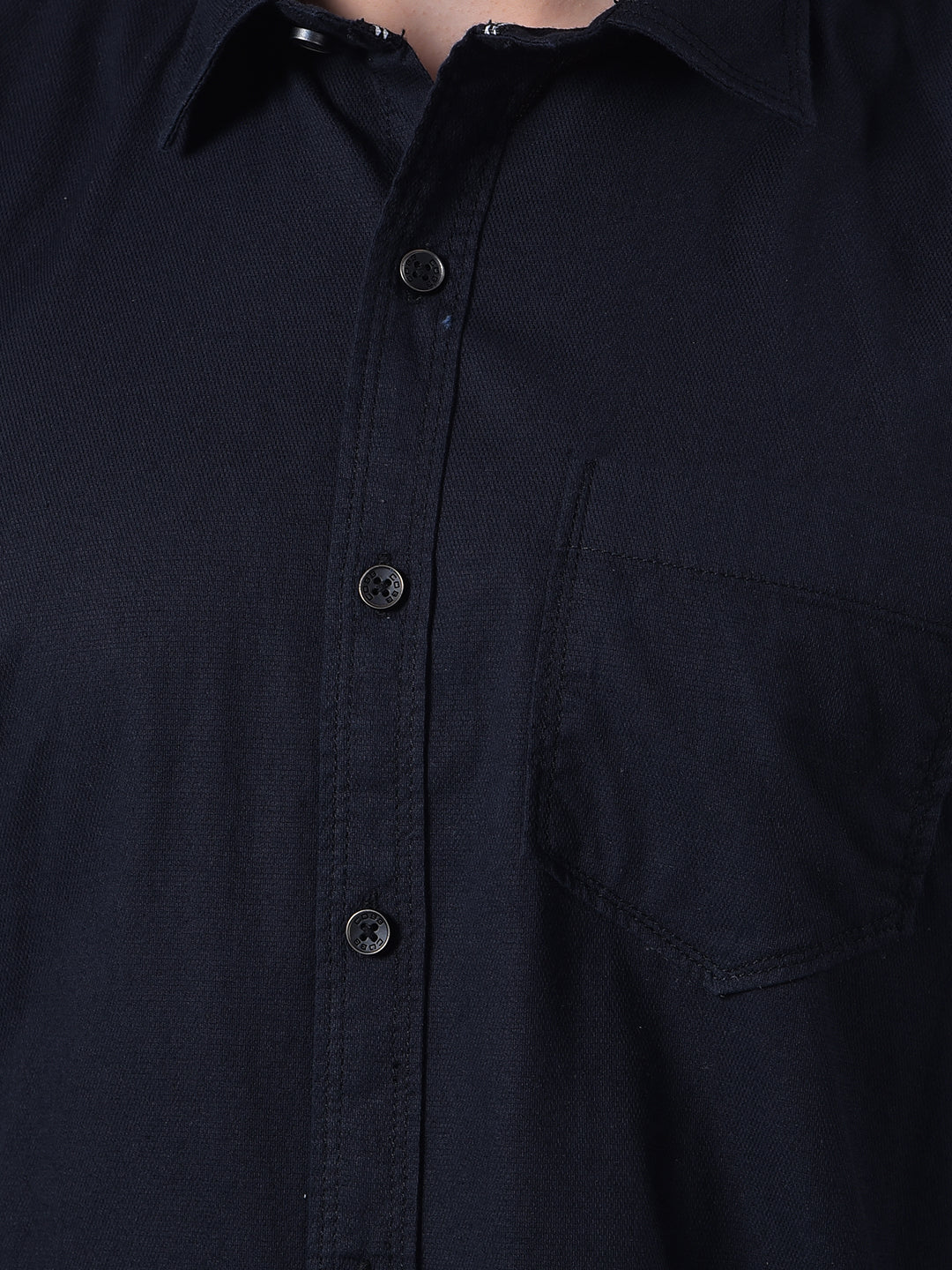 cobb solid black slim-fit casual shirt