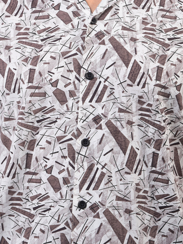 cobb coffee printed half-sleeve casual shirt