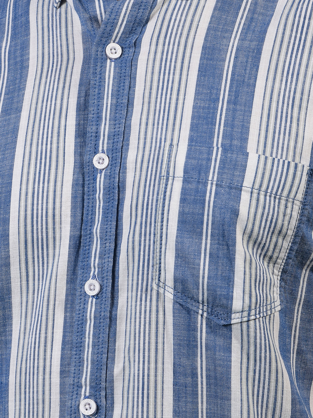 cobb blue striped half-sleeve casual shirt