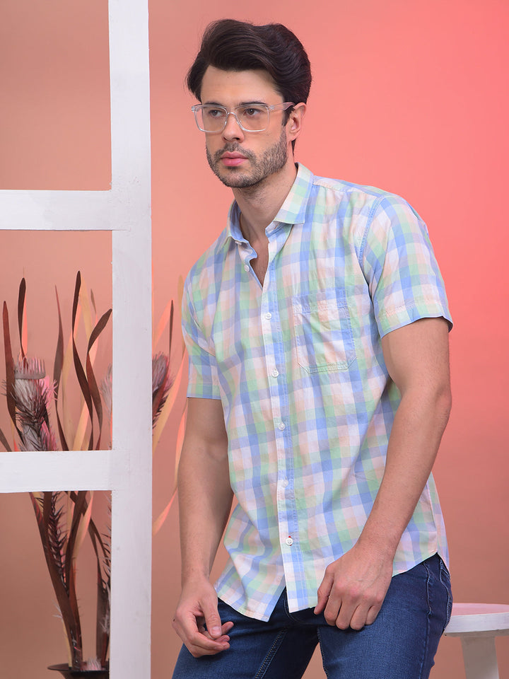 cobb multicolor checked half-sleeve casual shirt