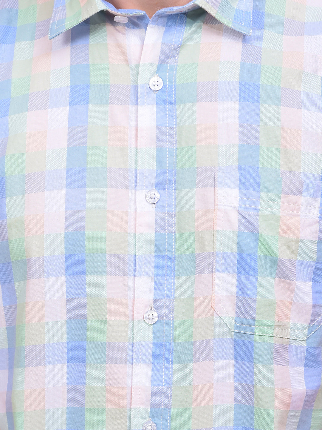 cobb multicolor checked half-sleeve casual shirt