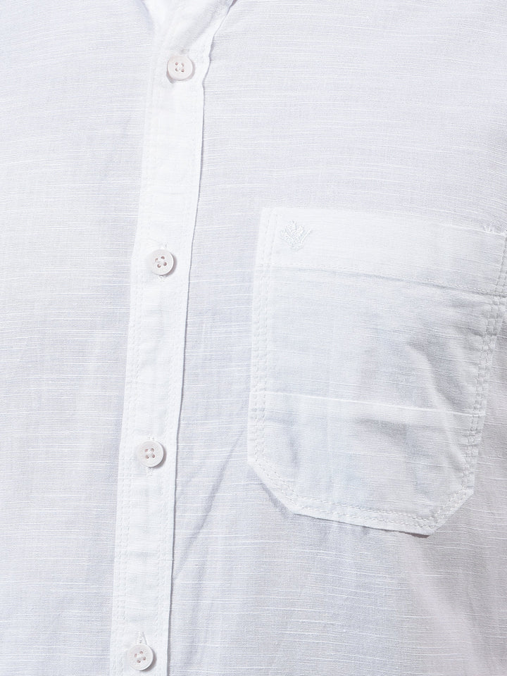 cobb solid white half-sleeve casual shirt