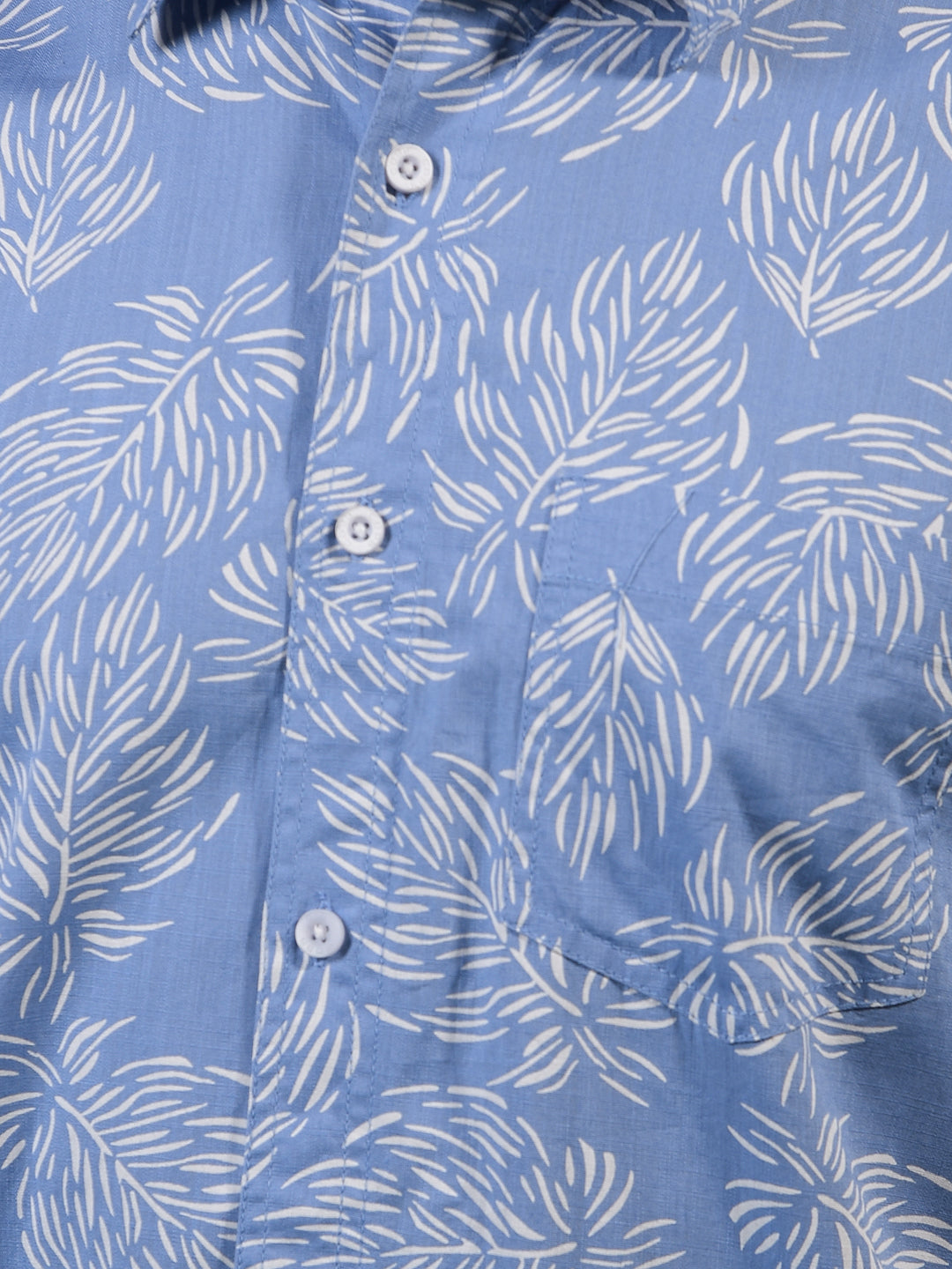 cobb cornflower blue printed half-sleeve casual shirt