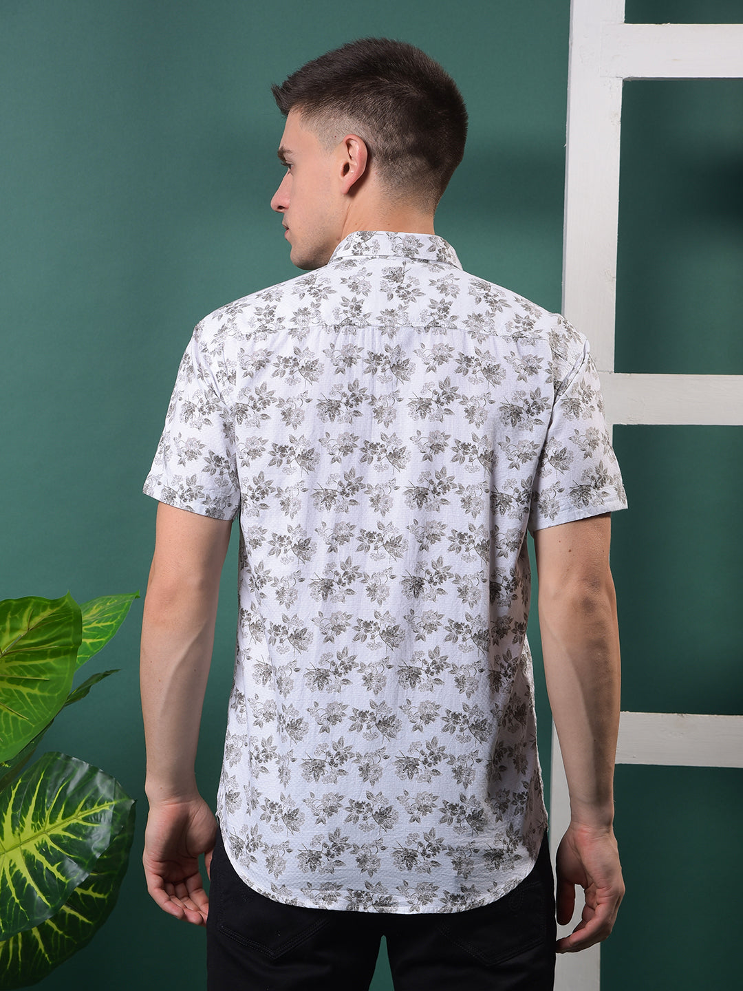 cobb mehandi printed half-sleeve casual shirt