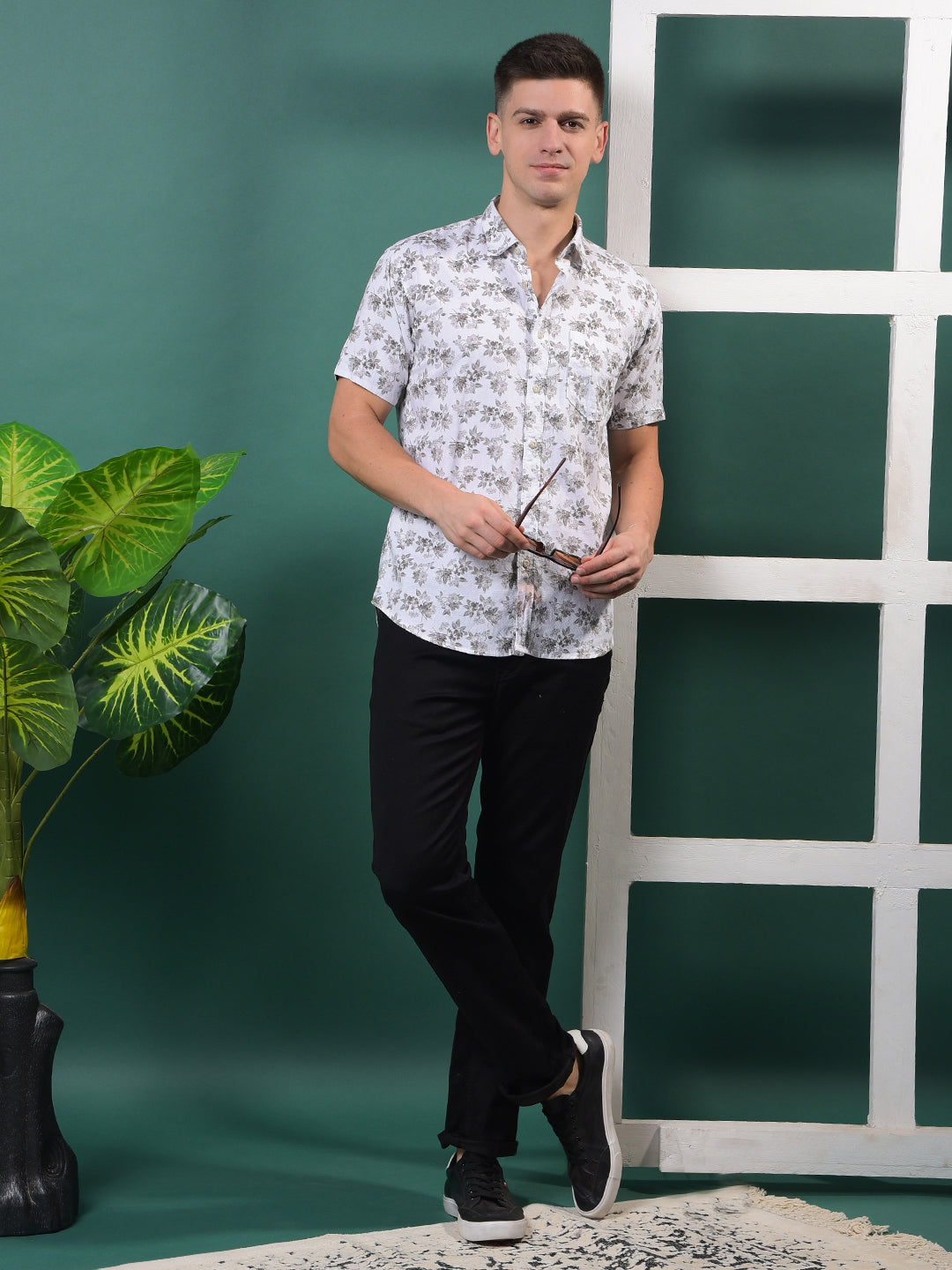 COBB MEHANDI PRINTED HALF-SLEEVE CASUAL SHIRT