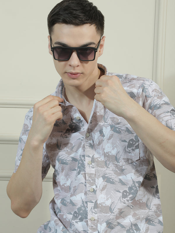 cobb multicolor printed half-sleeve casual shirt