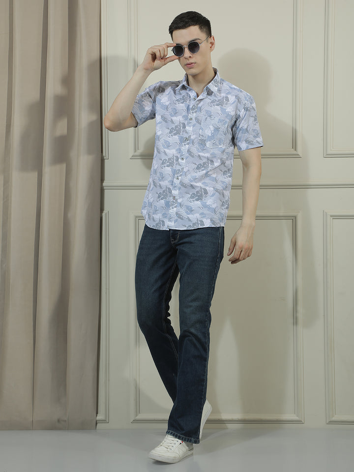 COBB MULTICOLOR PRINTED HALF-SLEEVE CASUAL SHIRT