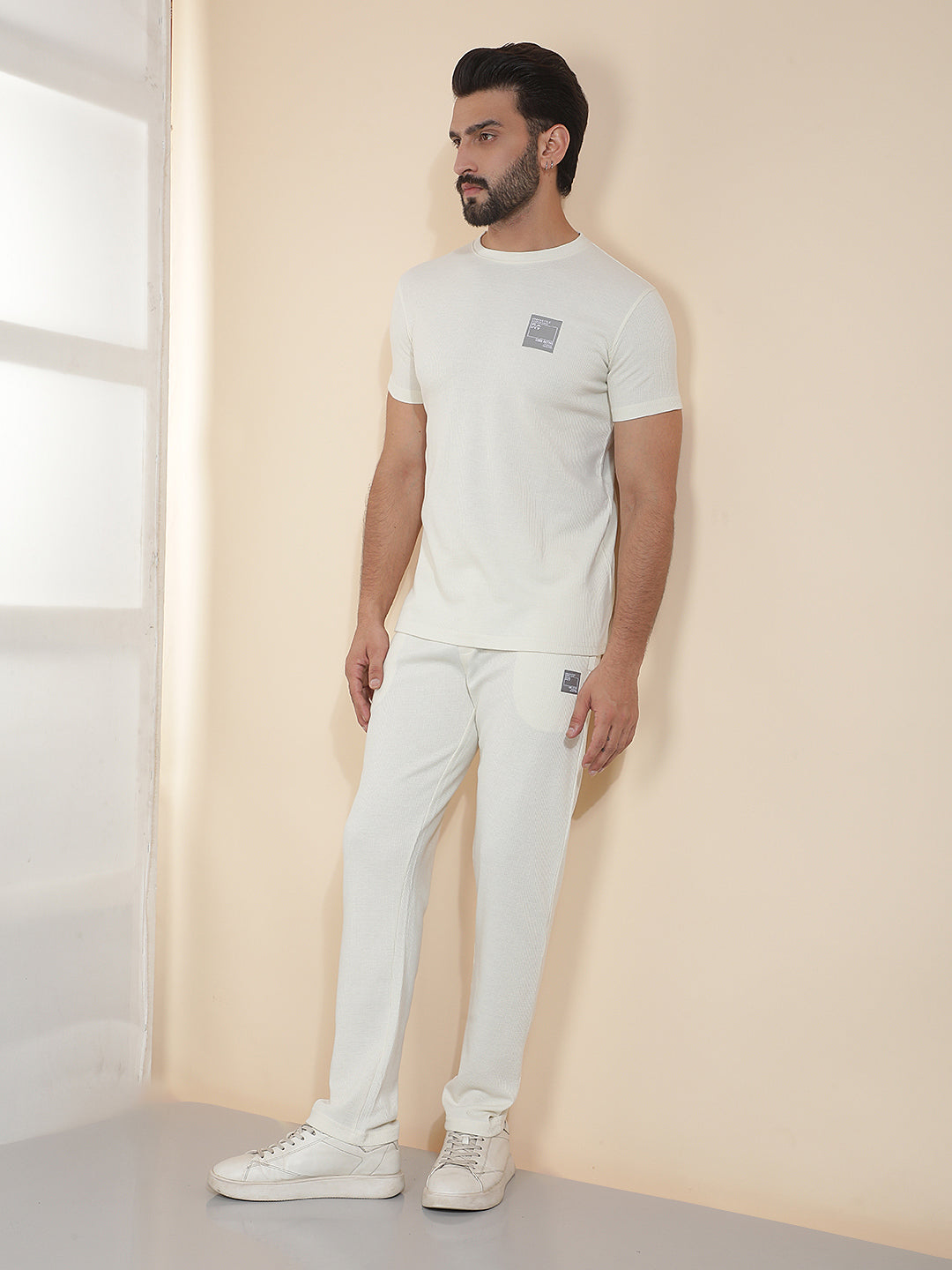 cobb off white solid summer co-ord set