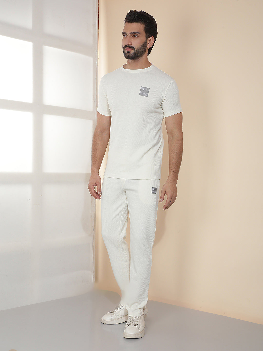 cobb off white solid summer co-ord set