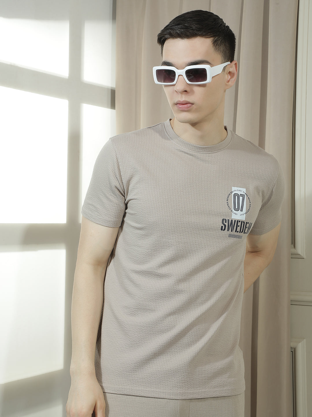 cobb beige solid summer co-ord set