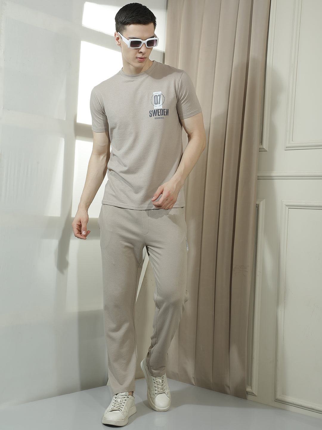 cobb beige solid summer co-ord set