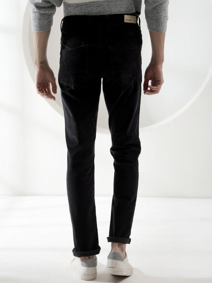 cobb black ultra-fit corduroy trouser