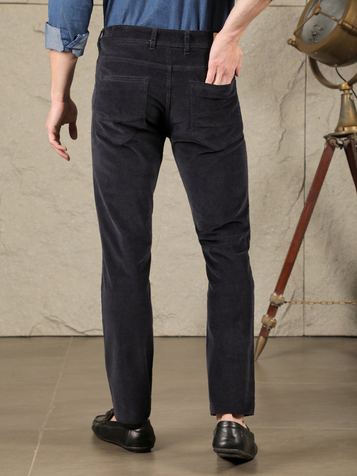 cobb navy ultra fit casual corduroy trouser