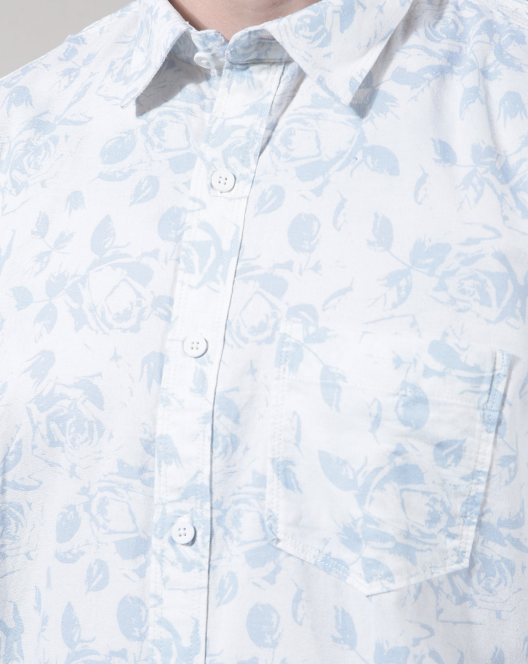 DONLAY SKY BLUE PRINTED SLIM-FIT CASUAL SHIRT