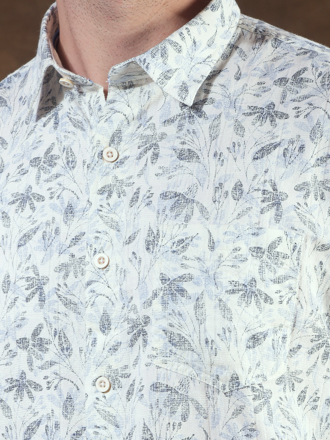 DONLAY BLUE PRINTED SLIM-FIT CASUAL SHIRT