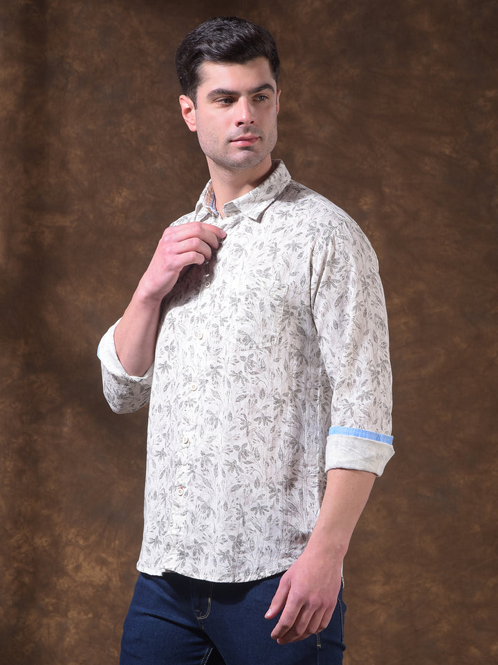donlay mehandi printed slim-fit casual shirt