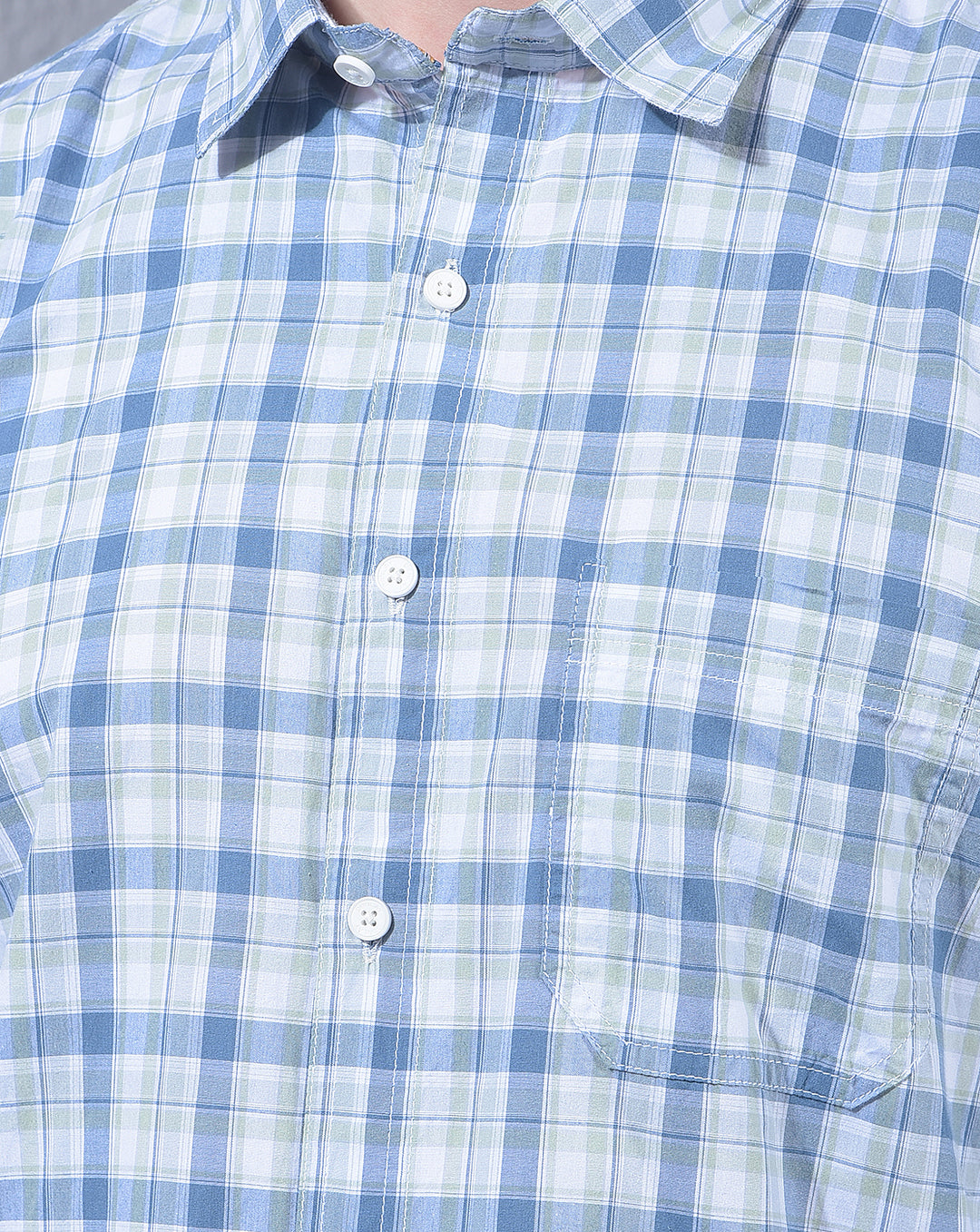 DONLAY GREEN SLIM-FIT CHECKED CASUAL SHIRT