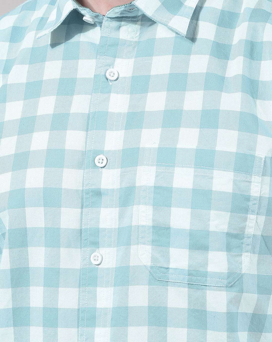 DONLAY MEN'S GREEN SLIM-FIT CHECKED CASUAL SHIRT