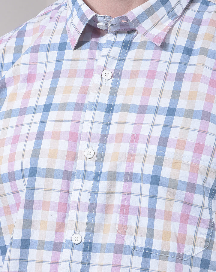 DONLAY PINK CHECKED SLIM-FIT CASUAL SHIRT