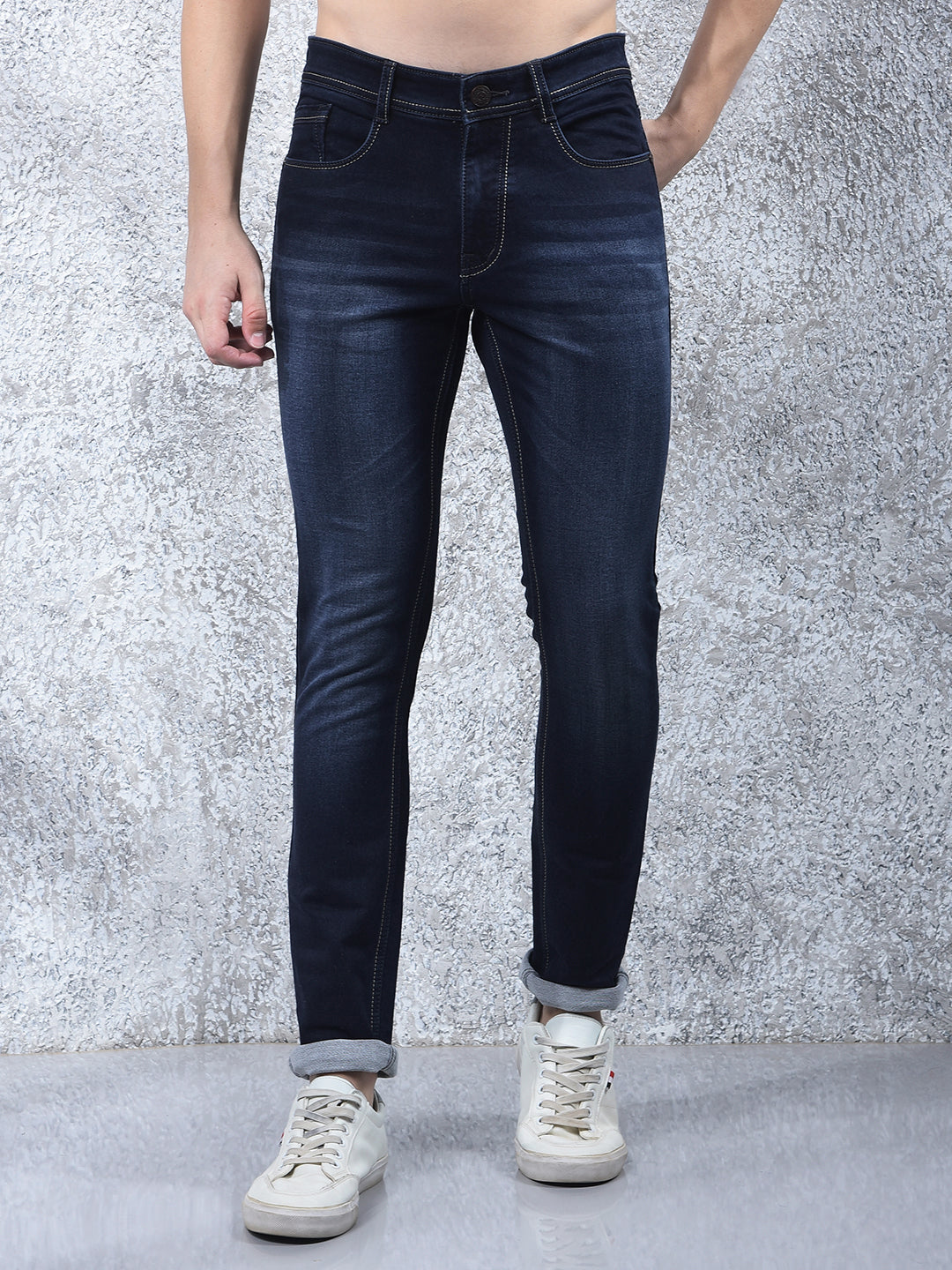 donlay navy blue ultra-fit jeans