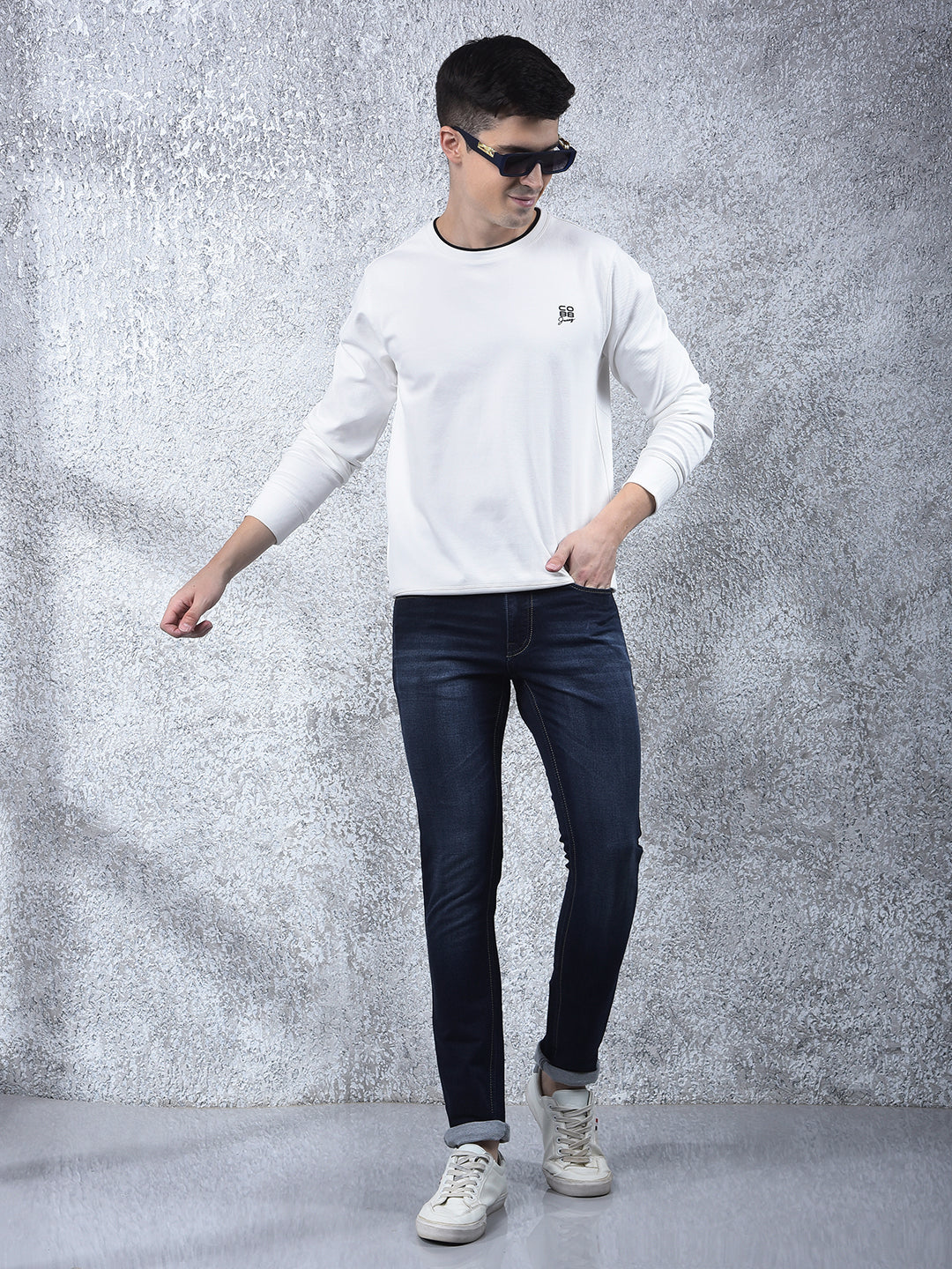 DONLAY NAVY BLUE ULTRA-FIT JEANS
