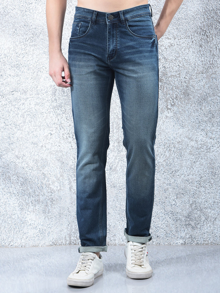 donlay tint blue narrow-fit jeans
