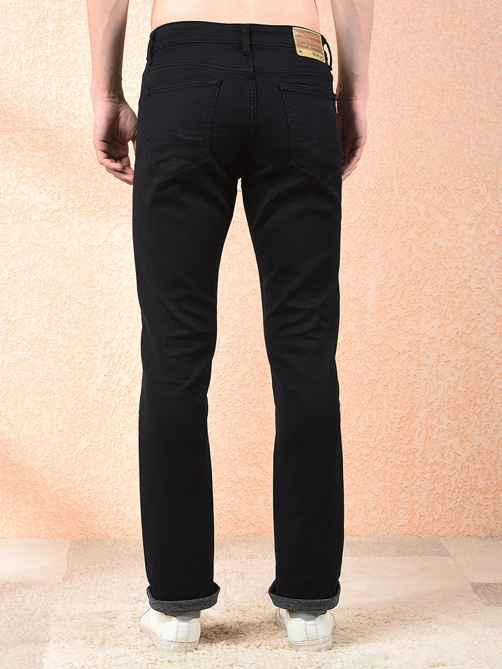 donlay black straight-fit jeans