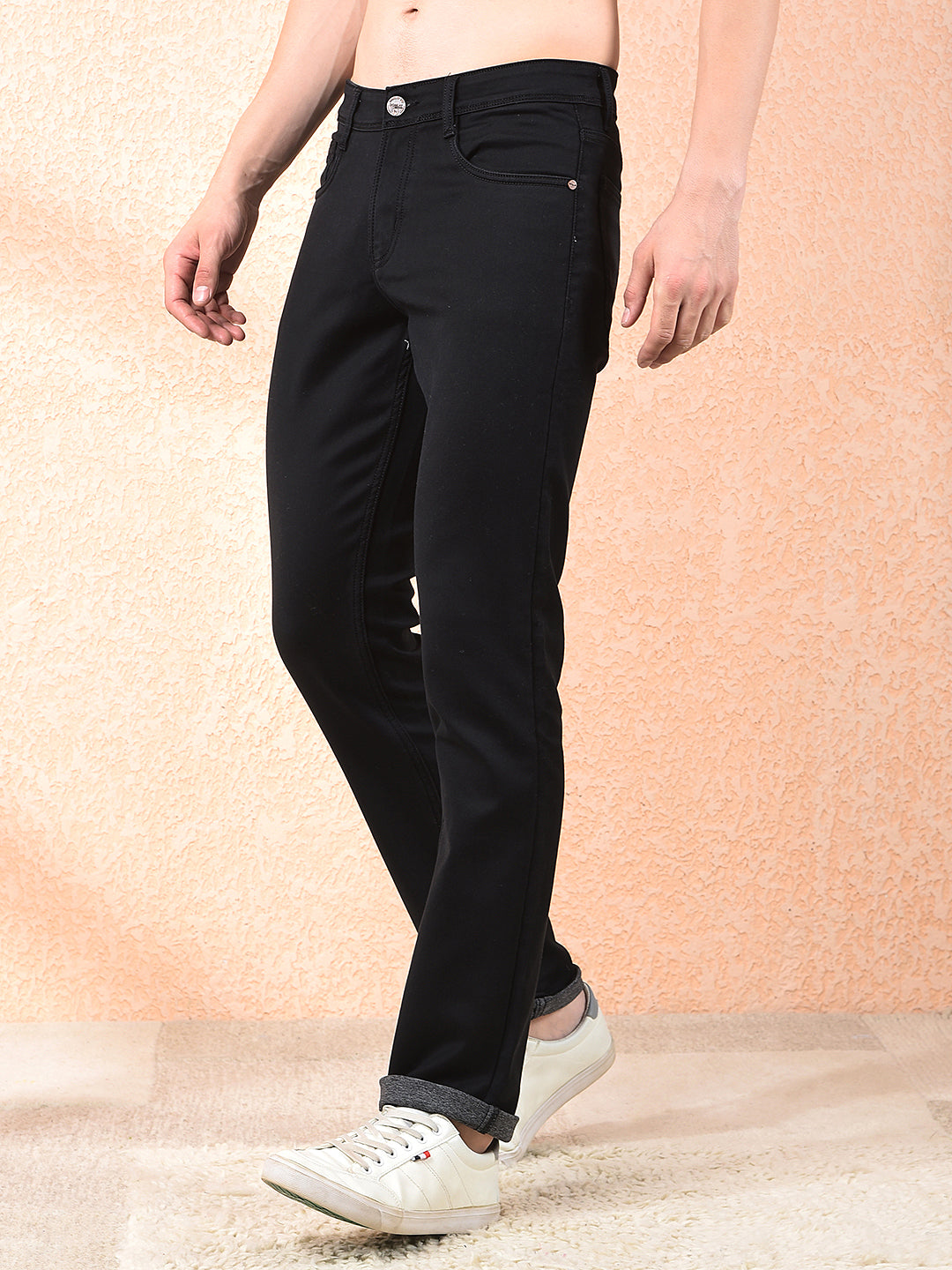 donlay black straight-fit jeans