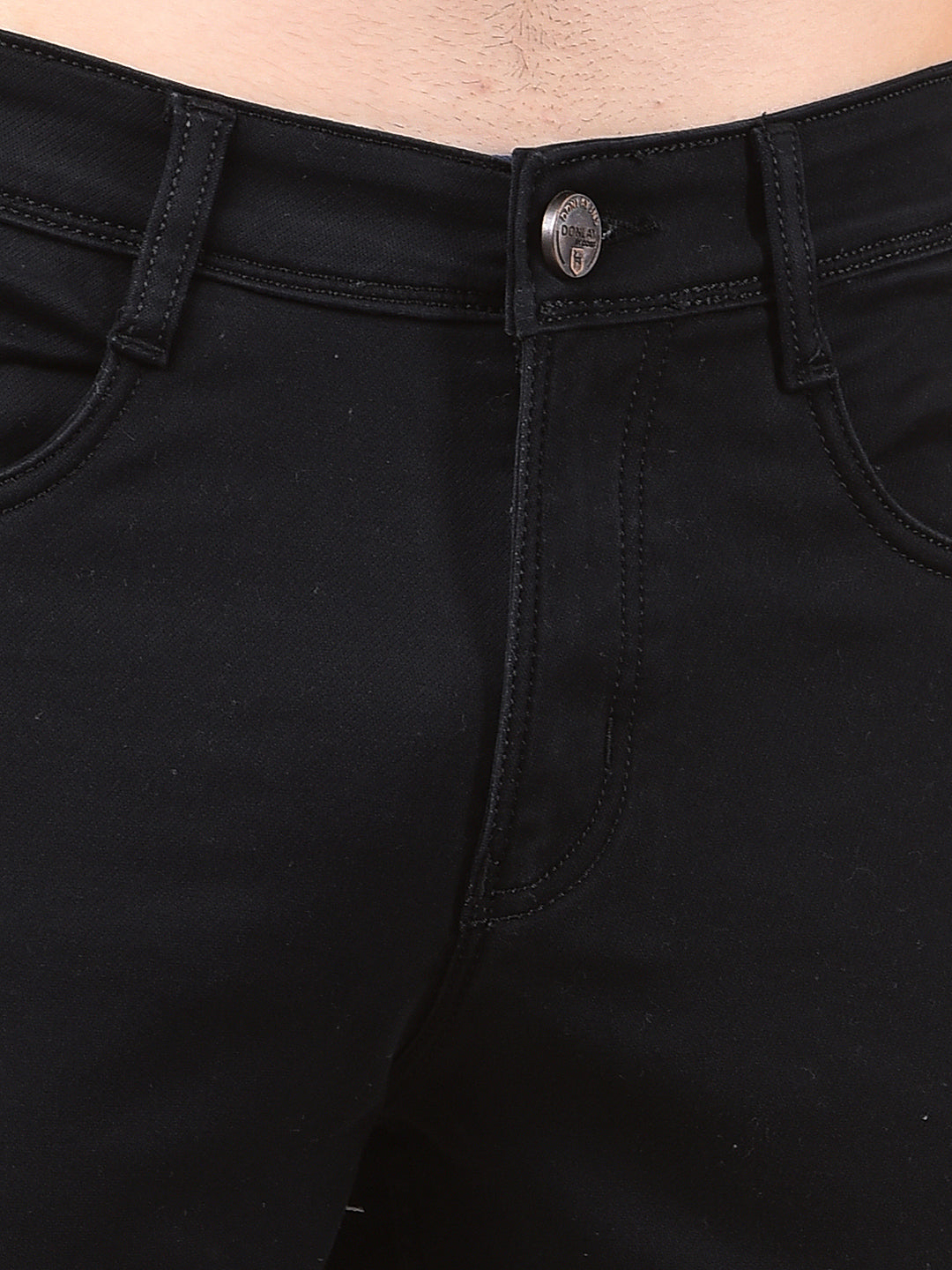 donlay black straight-fit jeans