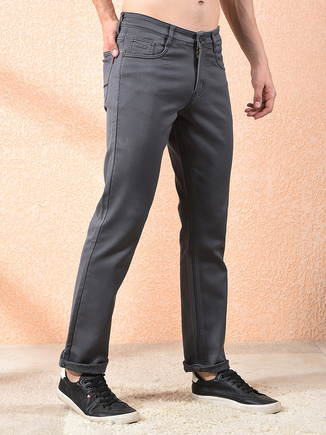 donlay dark grey straight-fit jeans