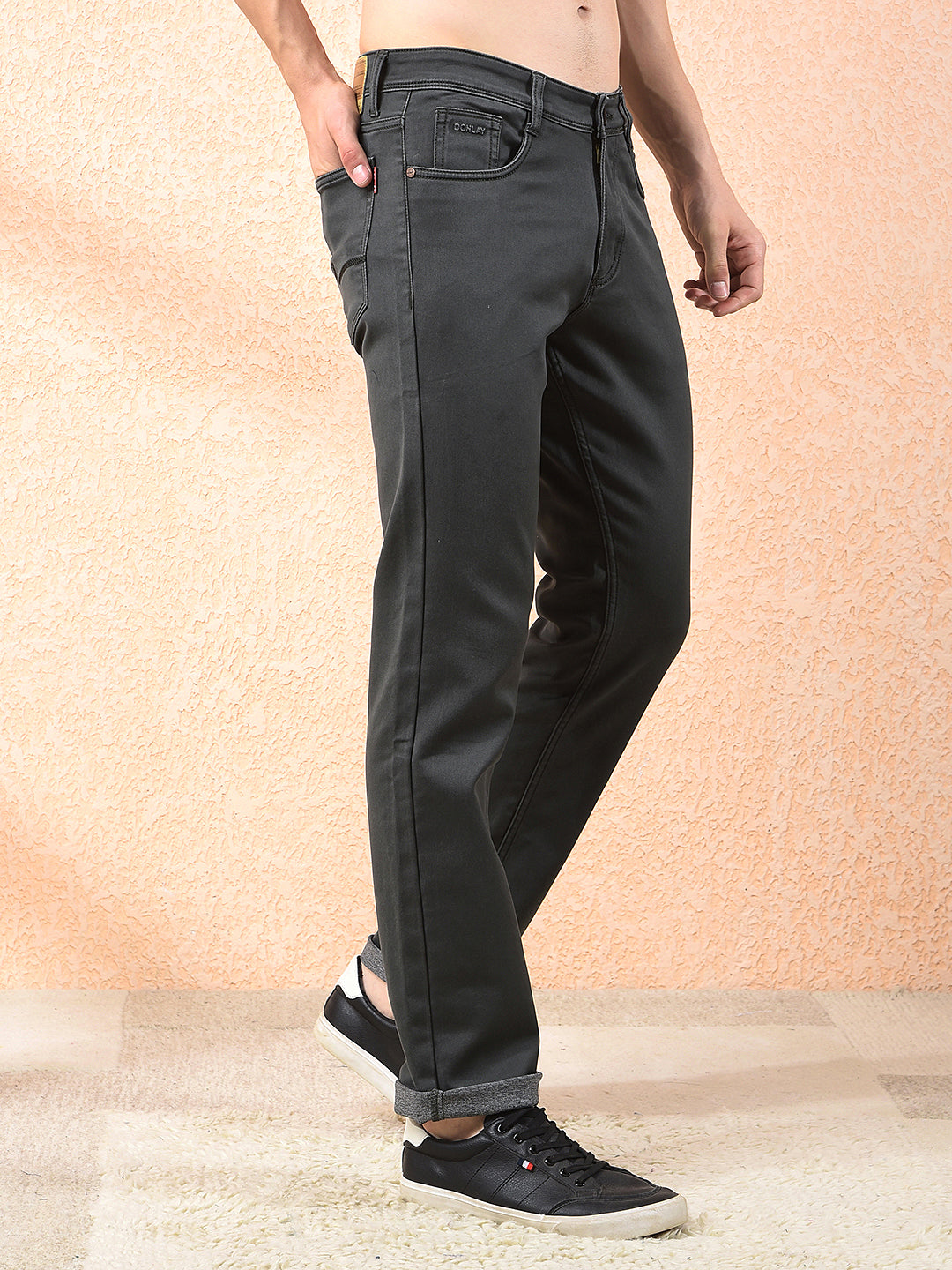 donlay dark olive straight-fit jeans