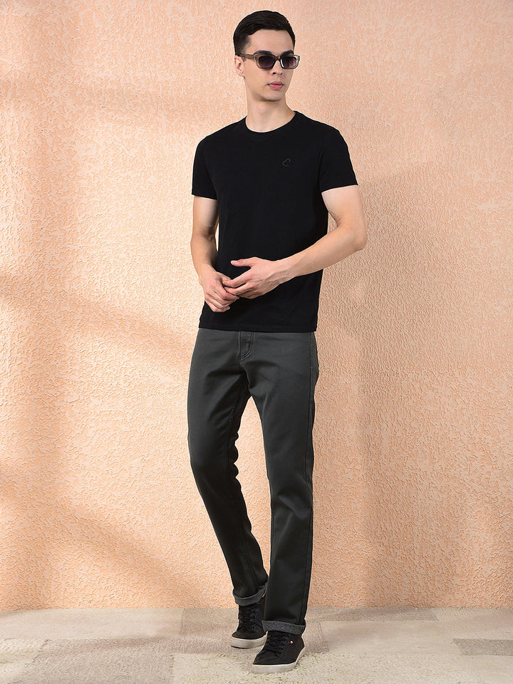 DONLAY DARK OLIVE STRAIGHT-FIT JEANS