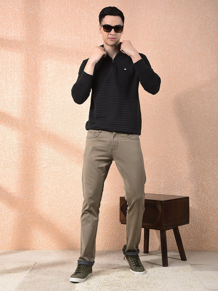 DONLAY KHAKI STRAIGHT-FIT JEANS