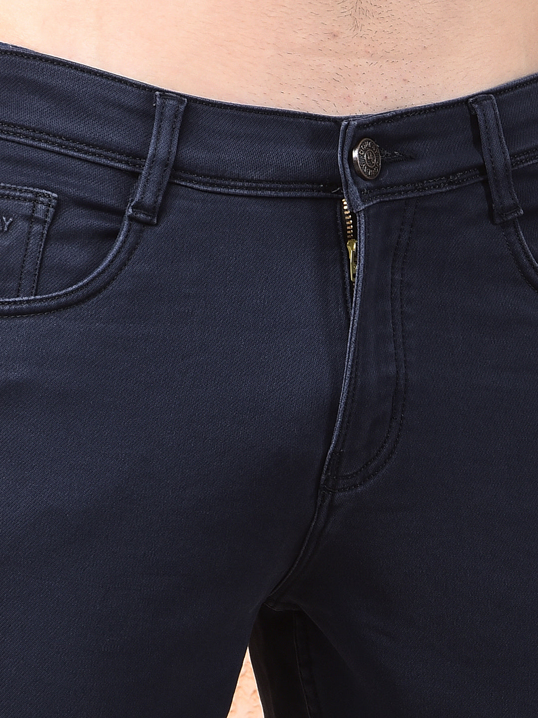 donlay navy blue straight-fit jeans