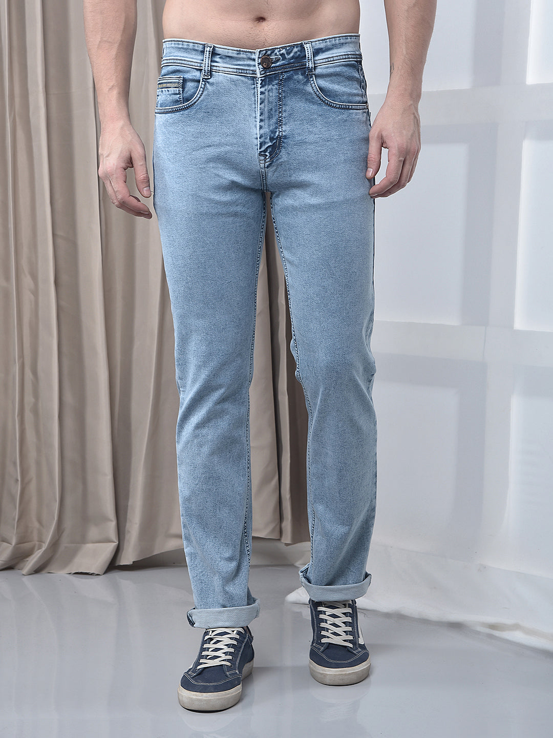 donlay ice blue straight-fit jeans