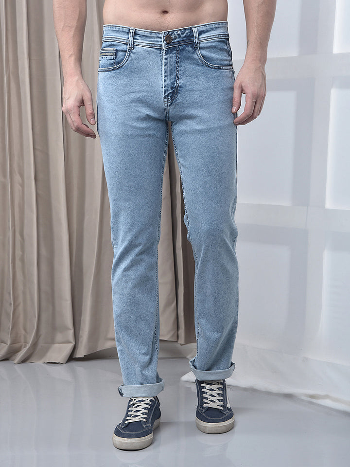 donlay ice blue straight-fit jeans