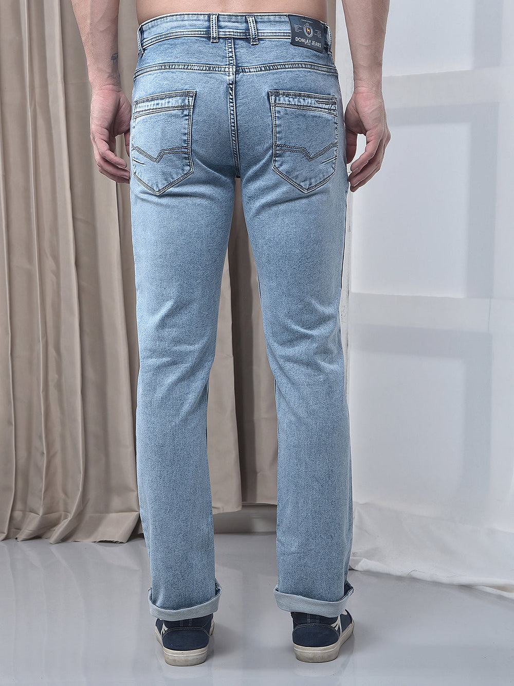 donlay ice blue straight-fit jeans