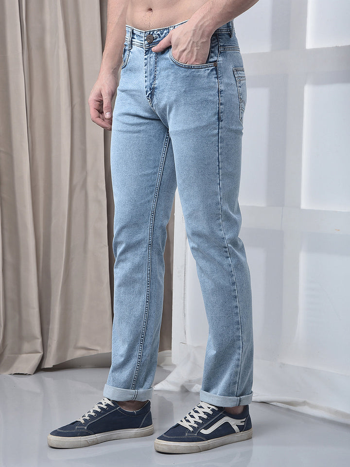 donlay ice blue straight-fit jeans