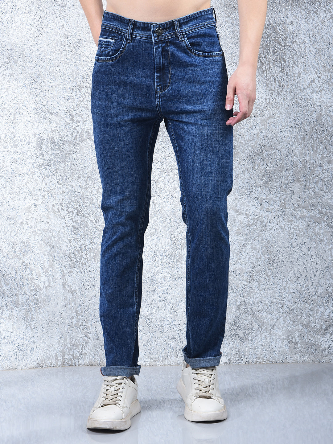donlay blue narrow-fit jeans