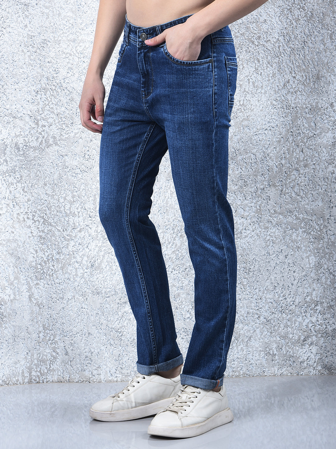 donlay blue narrow-fit jeans