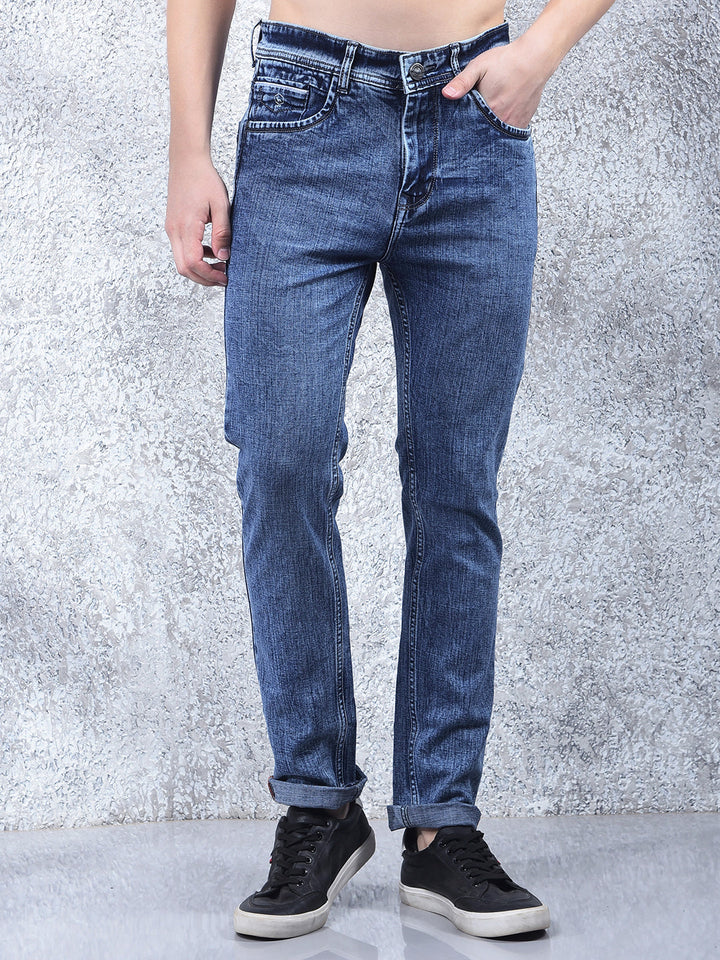 donlay blue narrow-fit jeans