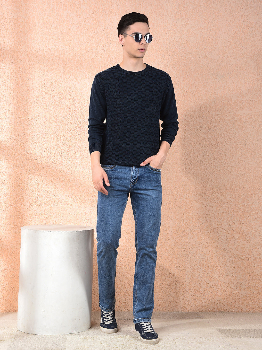 DONLAY WASHED BLUE STRAIGHT-FIT JEANS