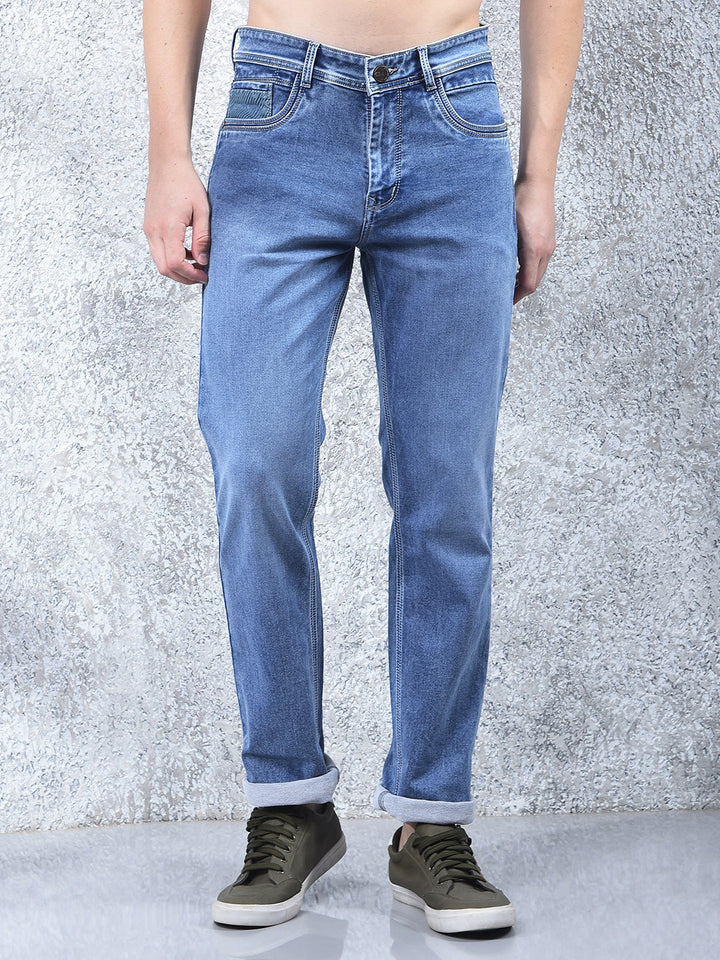 donlay blue straight-fit jeans
