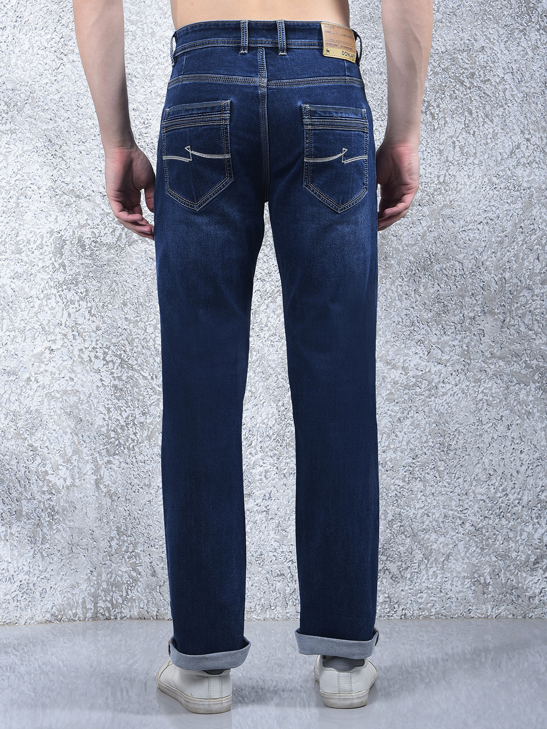 donlay dark blue straight-fit jeans